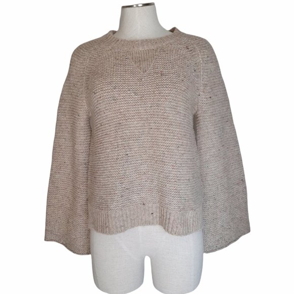 Madewell Cozy Boxy Knit Sweater Neutral Chunky Knit Pullover Fall Winter NWT  XS - Picture 3 of 16